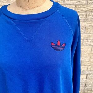 Vintage Adidas Royal Blue Sweatshirt with Red Emblem 80s-90s